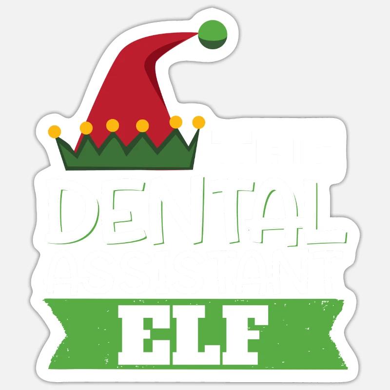 Noël L’assistante dentaire e Sticker taille S (10 x 10 cm)