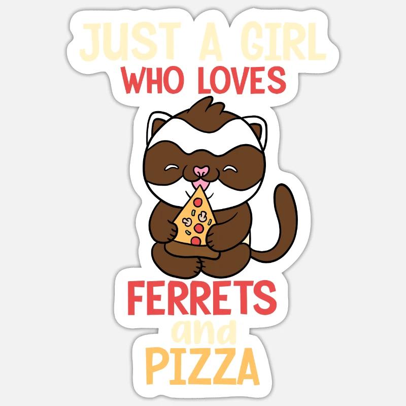 Frettchen - Sticker Größe S (10 x 10 cm) - Mattweiß