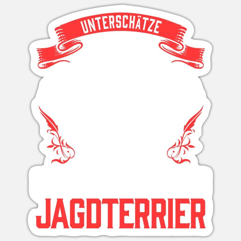 Mann mit Jagdterrier Deutscher Jagdterrier Sticker Größe S (10 x 10 cm)