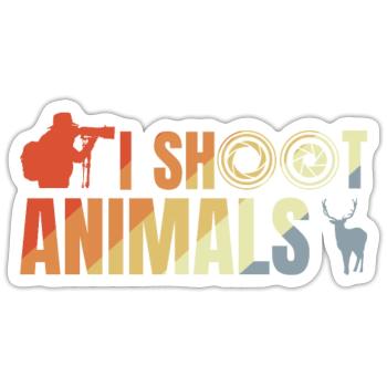 Ich fotografiere Tiere - Sticker Größe S (10 x 10 cm) - Mattweiß - Vorne