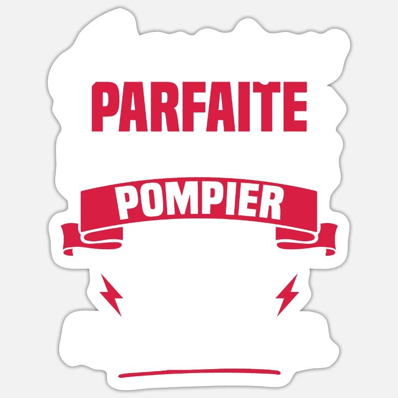 Pas parfaite mais je suis pompier - Cadeau pompier Sticker taille S (10 x 10 cm)
