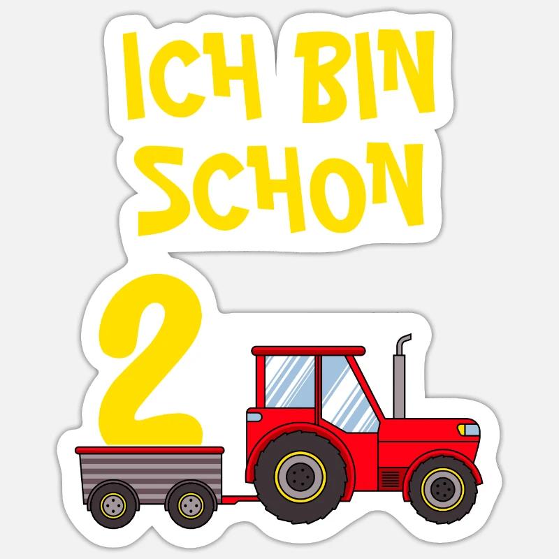 2. Geburtstag Junge 2 Jahre - Sticker Größe S (10 x 10 cm) - Mattweiß