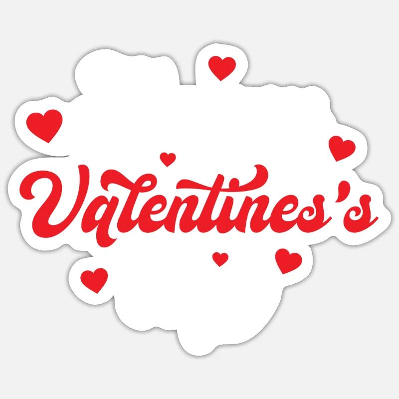 Joyeuse Saint-Valentin - Sticker taille S (10 x 10 cm) - blanc mat