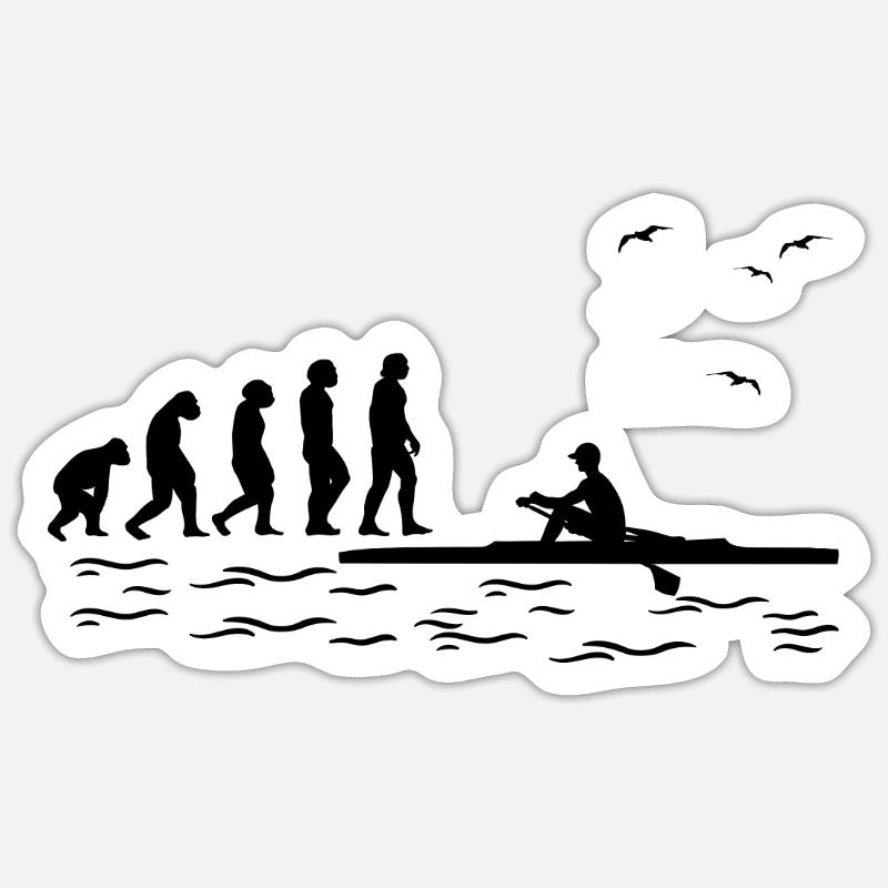 Canoéistes Canot Aviron Canoë Rameurs Évolution Sticker taille S (10 x 10 cm)
