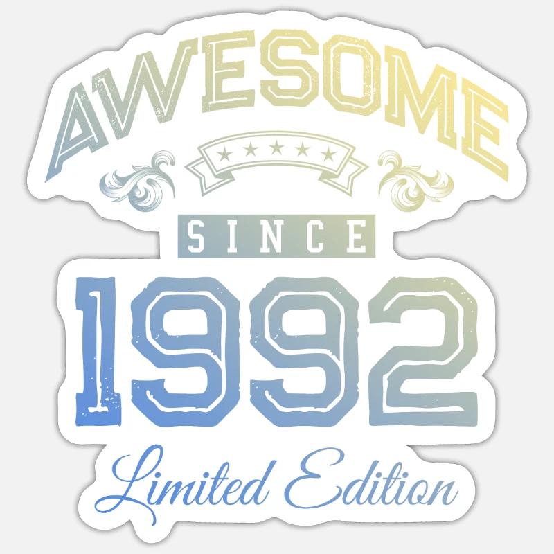 1992 awesome since - Sticker size S (10 x 10 cm) - white matte