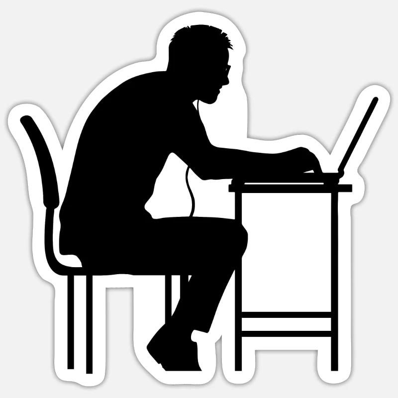 Hacker Hacking Hack - Sticker size S (10 x 10 cm) - white matte
