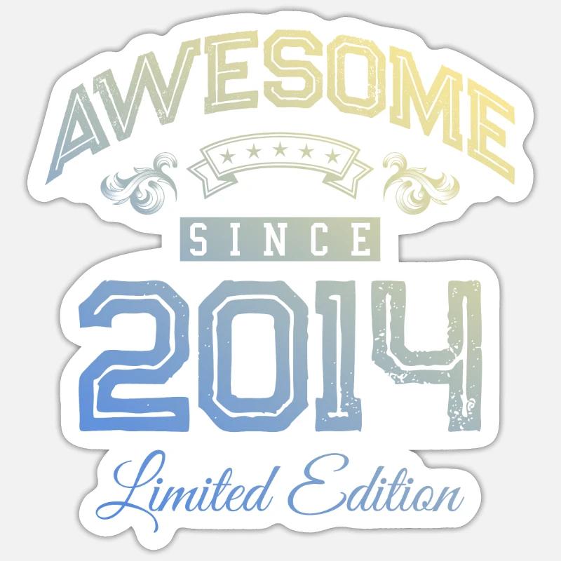 2014 awesome since - Sticker Größe S (10 x 10 cm) - Mattweiß