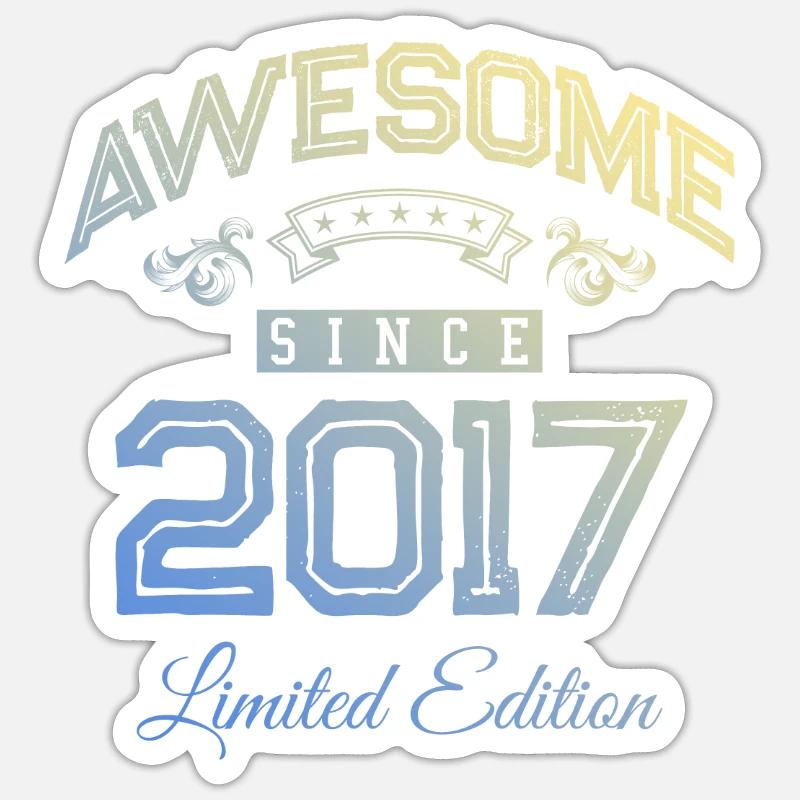 2017 awesome since - Sticker size S (10 x 10 cm) - white matte