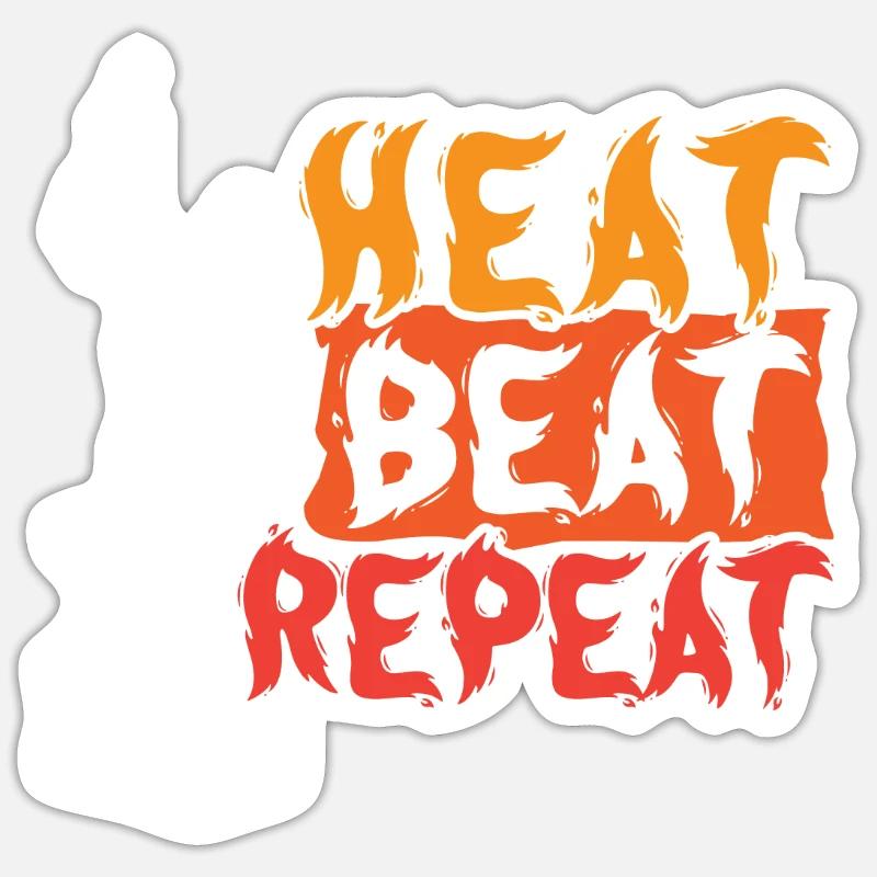 Heat Beat Repeat Metalsmith Forging Blacksmith Sticker size S (10 x 10 cm)