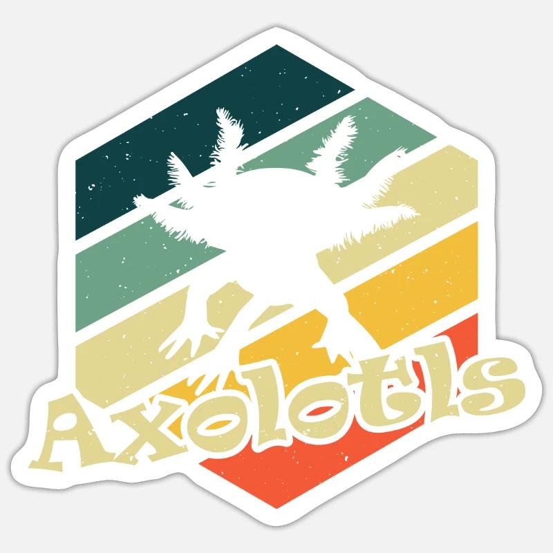 axolotls lovers gift - Sticker Größe S (10 x 10 cm) - Mattweiß
