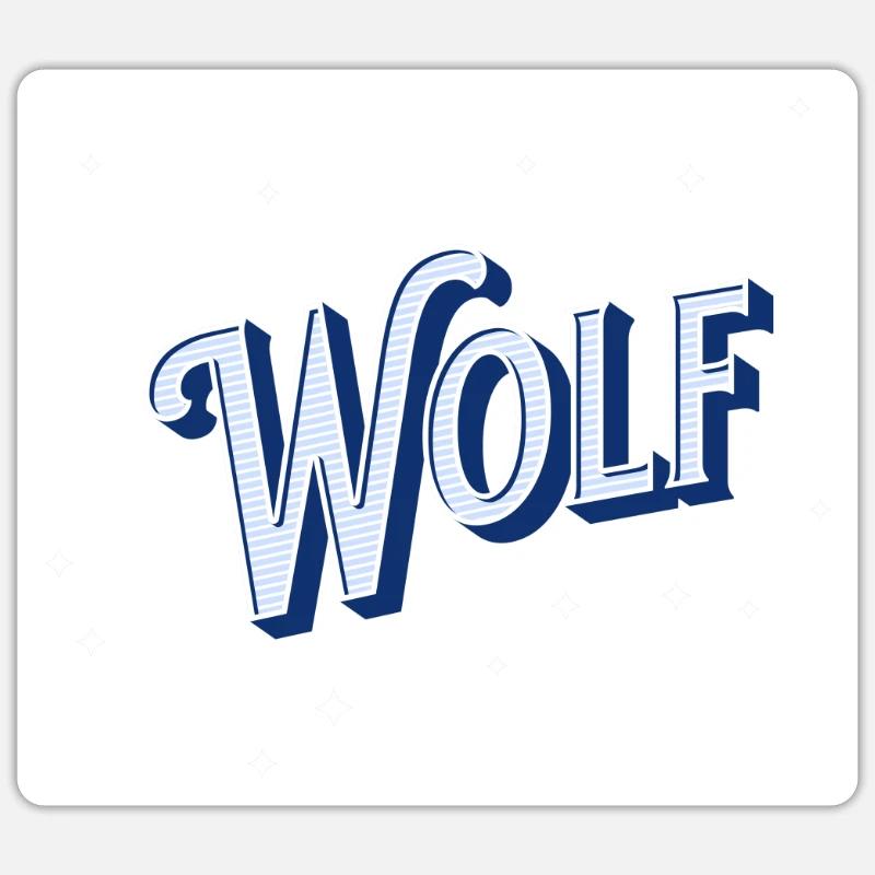 Wolf name personalized - Sticker size S (10 x 10 cm) - white matte