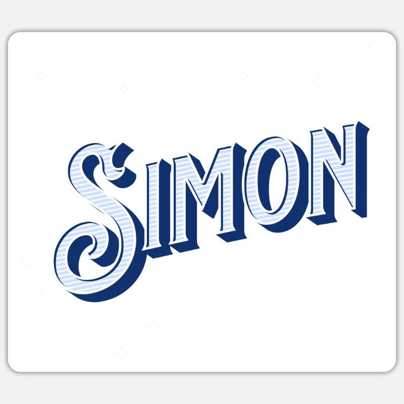 Simon's name personalized - Sticker size S (10 x 10 cm) - white matte