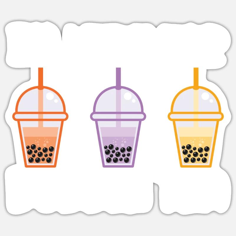 Bubble Tea Lover Cadeau - Sticker taille S (10 x 10 cm) - blanc mat