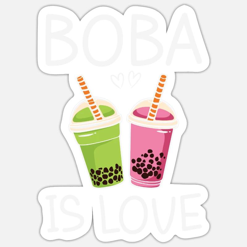 Bubble Tea Lover Cadeau - Sticker taille S (10 x 10 cm) - blanc mat