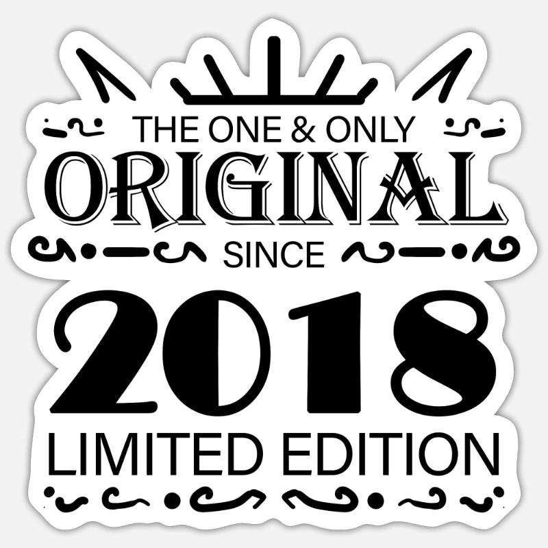 2018 - Année de construction 2018 - Millésime 2018 - Sticker taille S (10 x 10 cm) - blanc mat