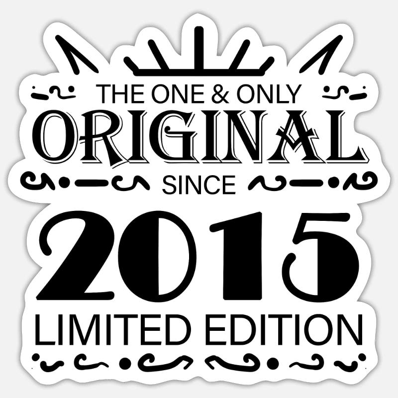 2015 - Année 2015 - Année 2015 - Sticker taille S (10 x 10 cm) - blanc mat