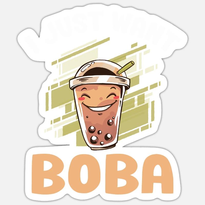 Bubble Tea Lover Cadeau - Sticker taille S (10 x 10 cm) - blanc mat