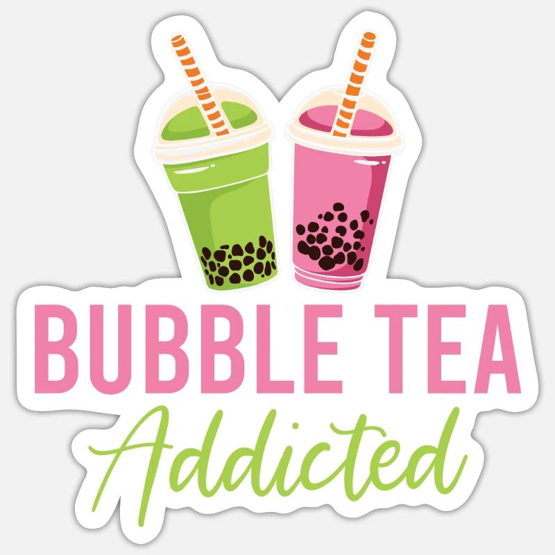 Bubble Tea Lover Cadeau - Sticker taille S (10 x 10 cm) - blanc mat
