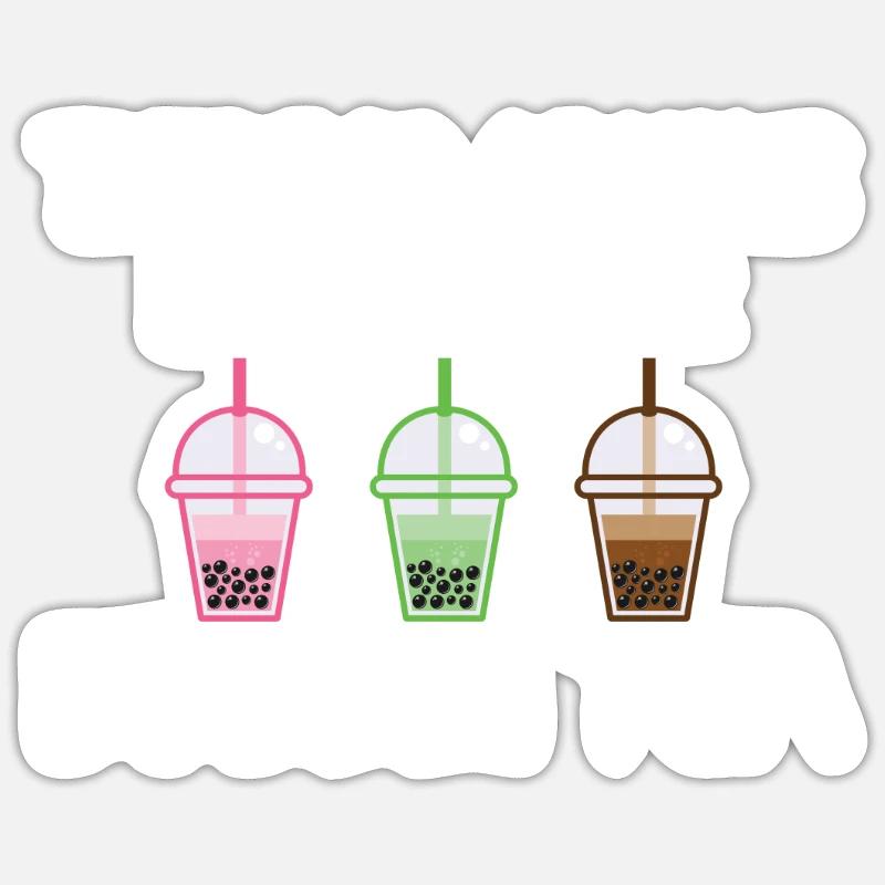 Bubble Tea Lover Cadeau - Sticker taille S (10 x 10 cm) - blanc mat