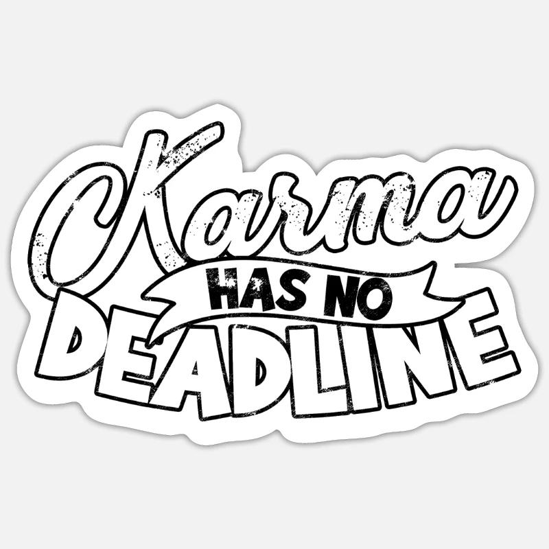 karma meditation schicksal geschenkidee geschenk s - Sticker Größe S (10 x 10 cm) - Mattweiß
