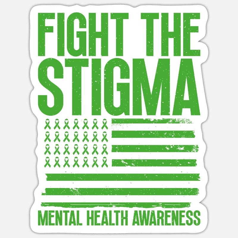 Coole Kunst Mit Grünem Band Bekämpfe Das Stigma Sticker Größe S (10 x 10 cm)