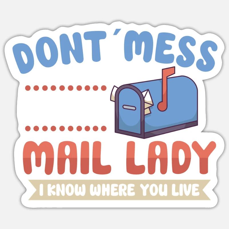 Postman Postlady Postman Post - Sticker size S (10 x 10 cm) - white matte