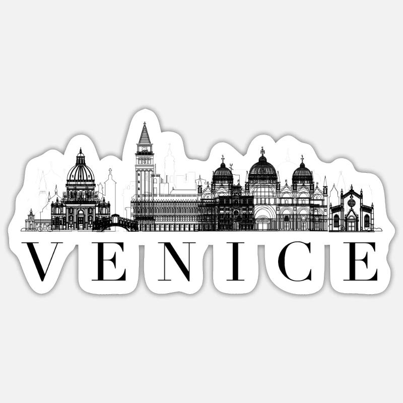Venice - Sticker size S (10 x 10 cm) - white matte