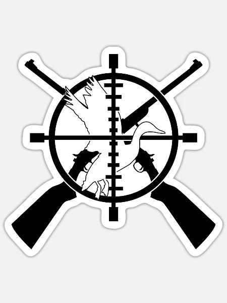 Entenjagd Entenjäger - Sticker Größe S (10 x 10 cm) - Mattweiß