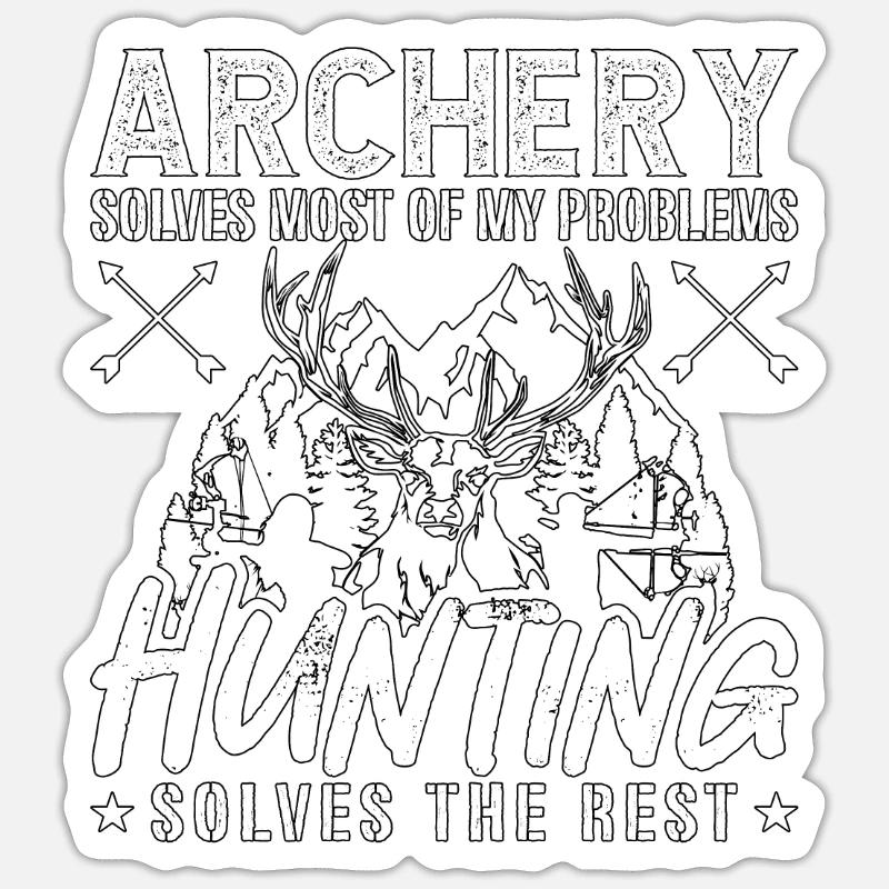 Bowhunting Archery Solves Most Of Target Bowhunter Sticker size S (10 x 10 cm)