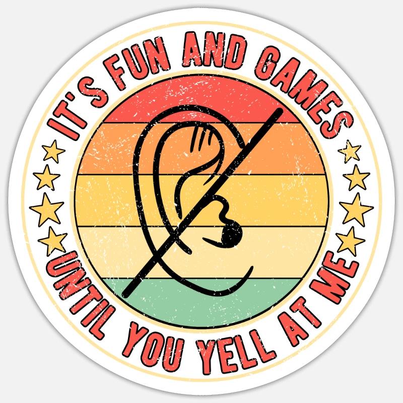 Deaf Deaf hearing loss - Sticker size S (10 x 10 cm) - white matte