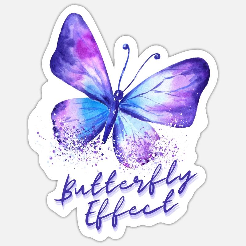 Effet papillon - Sticker taille S (10 x 10 cm) - blanc mat