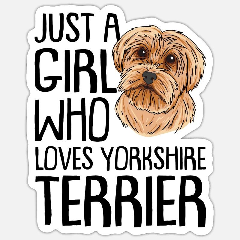 Yorkshire Terrier - Sticker taille S (10 x 10 cm) - blanc mat