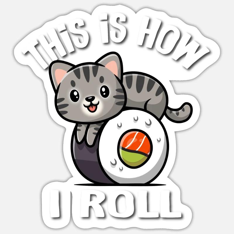 Graue Tabby-Katze Sticker Größe S (10 x 10 cm)