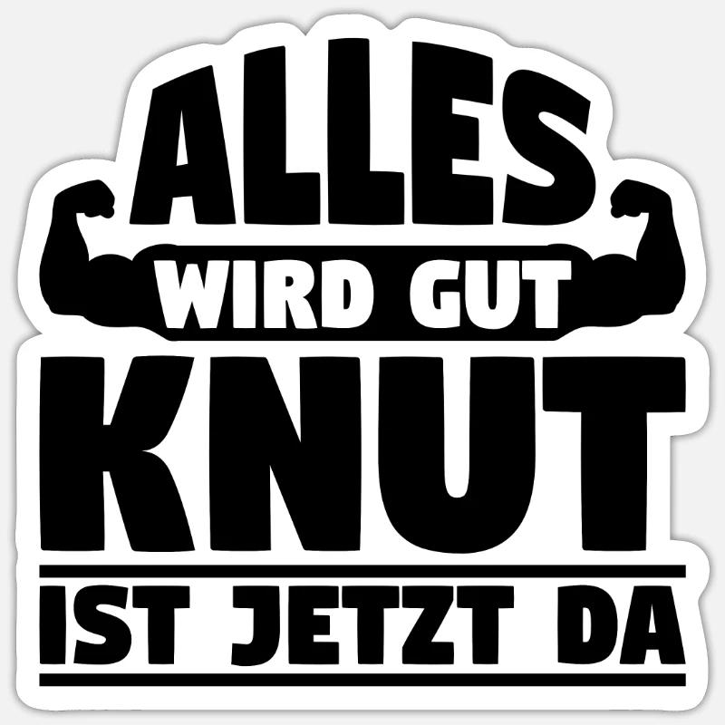Alles wird gut Knut ist jetzt da - Sticker Größe S (10 x 10 cm) - Mattweiß