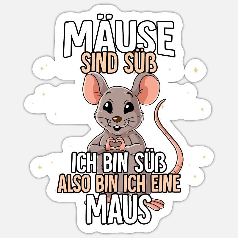 Mäuse Sind Süß Maus Sticker Größe S (10 x 10 cm)