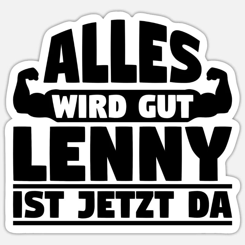 Alles wird gut Lenny ist jetzt da - Sticker Größe S (10 x 10 cm) - Mattweiß