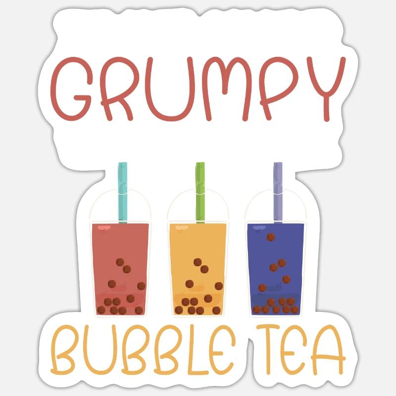 Bubble Tea Lover Cadeau - Sticker taille S (10 x 10 cm) - blanc mat