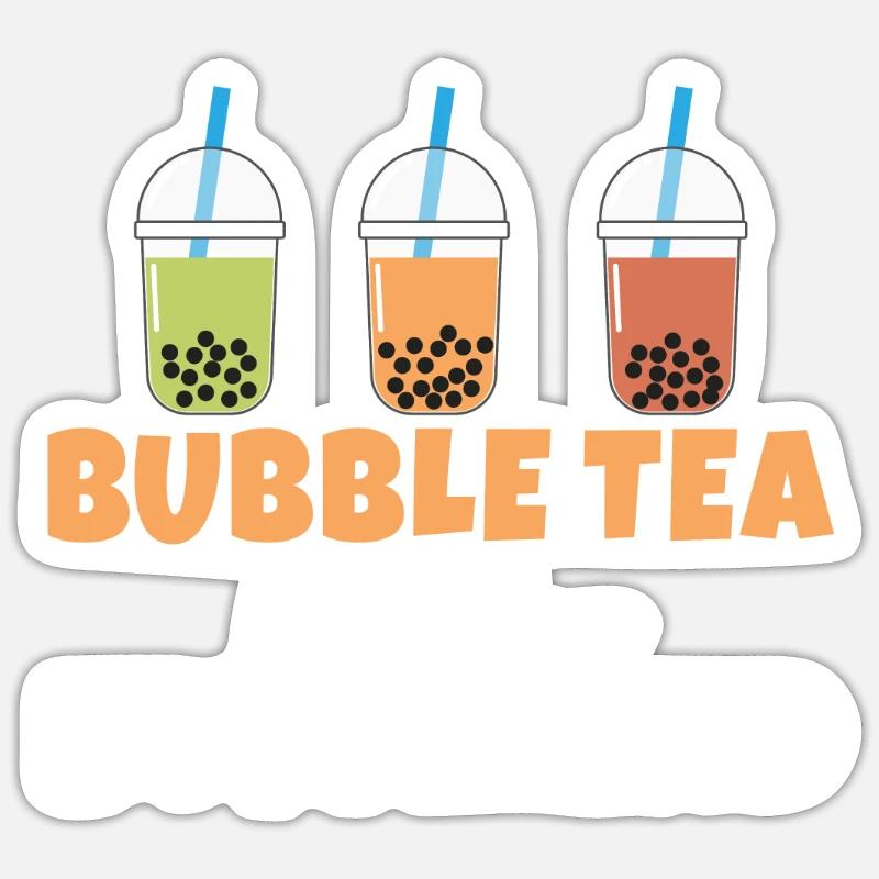 Bubble Tea Lover Cadeau - Sticker taille S (10 x 10 cm) - blanc mat