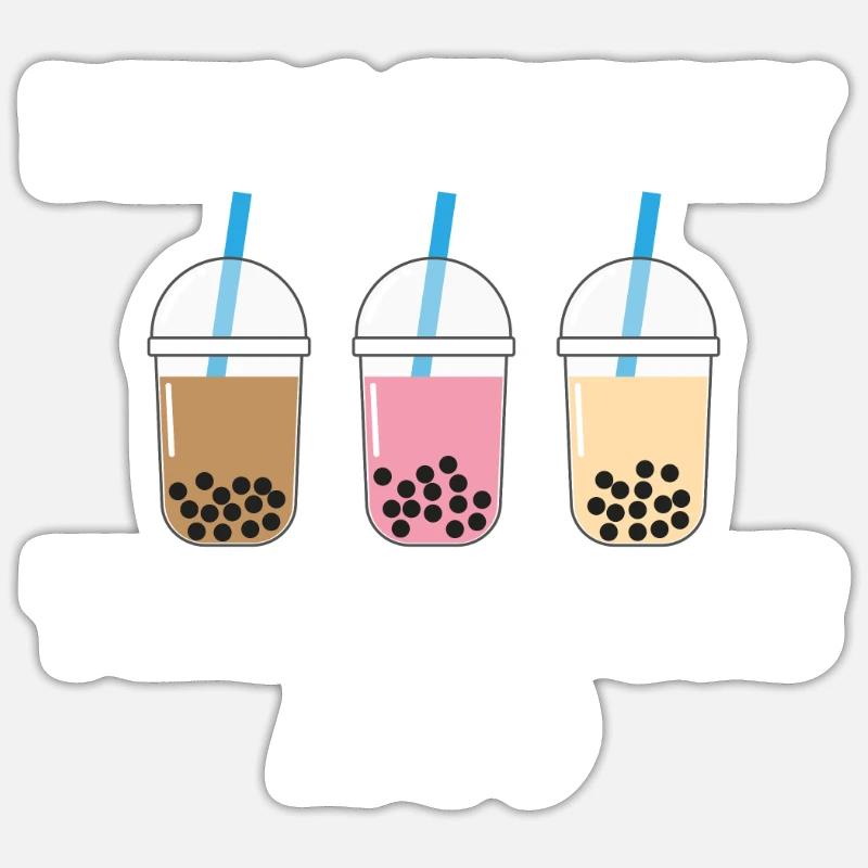 Bubble Tea Lover Cadeau - Sticker taille S (10 x 10 cm) - blanc mat