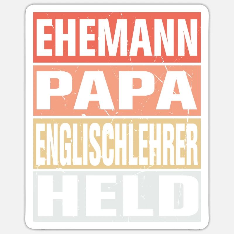 Englischlehrer Vater Ehemann Held Sticker Größe S (10 x 10 cm)
