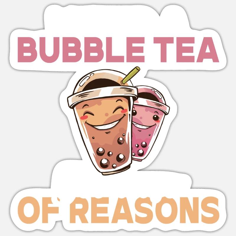 Bubble Tea Lover Cadeau - Sticker taille S (10 x 10 cm) - blanc mat