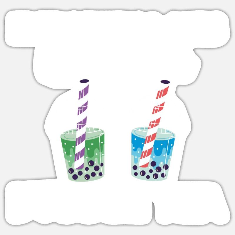 Bubble Tea Lover Cadeau - Sticker taille S (10 x 10 cm) - blanc mat