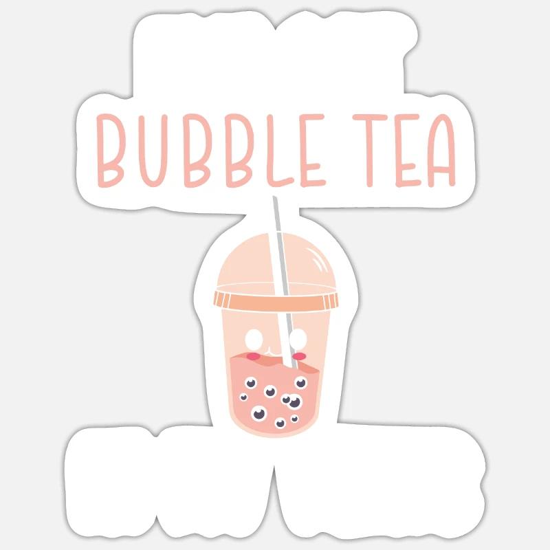 Bubble Tea Lover Cadeau - Sticker taille S (10 x 10 cm) - blanc mat