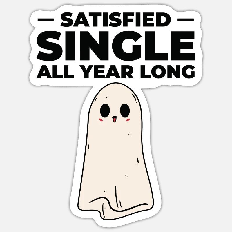 Célibataire Statut de relation satisfait Solo Single Sticker taille S (10 x 10 cm)