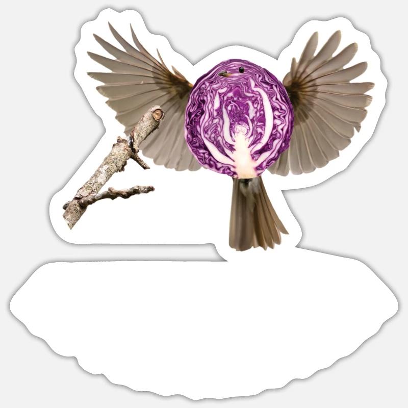 Rotkohlchen Meme Vogel Rotkelhlchen - Sticker Größe S (10 x 10 cm) - Mattweiß
