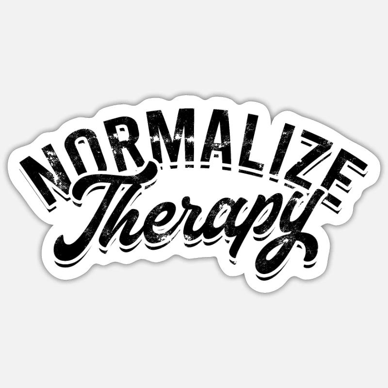 Normalize Therapy - Therapie - Sticker Größe S (10 x 10 cm) - Mattweiß