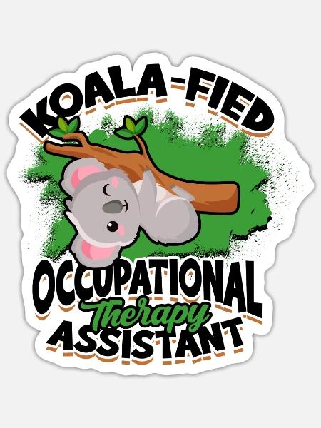 Koala fied Ergotherapie-Assistentin - - Sticker Größe S (10 x 10 cm) - Mattweiß