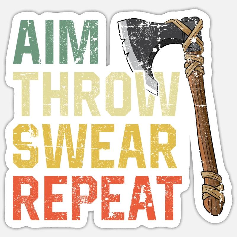 Throwing an axe Sticker size S (10 x 10 cm)