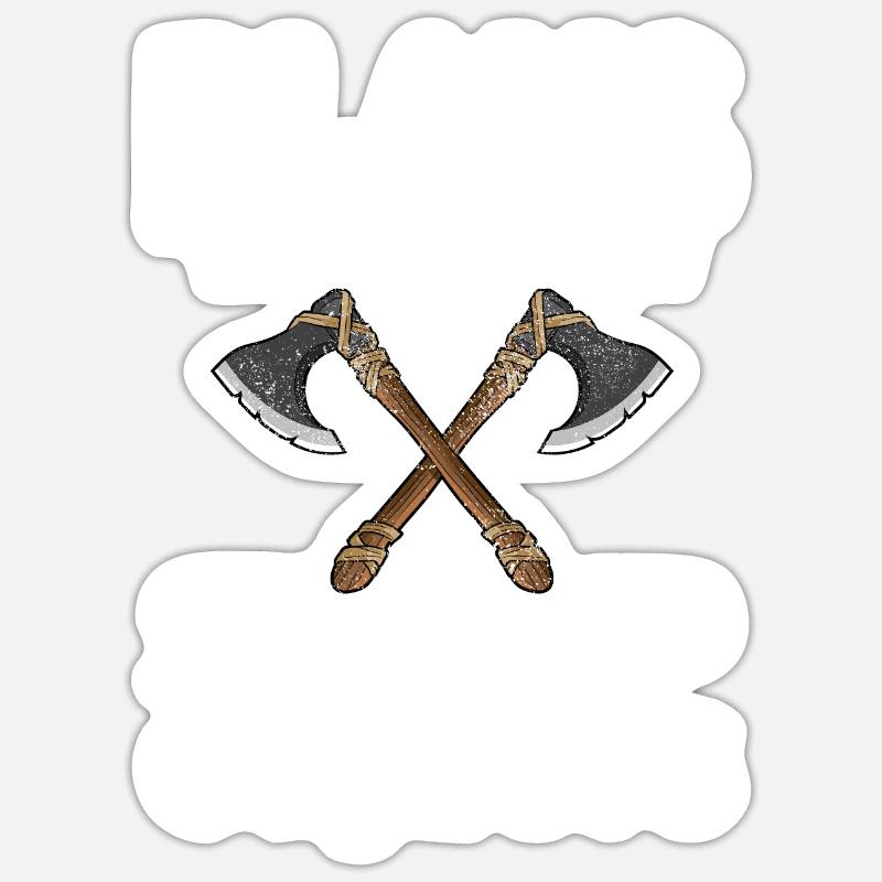 Lancer une hache - Sticker taille S (10 x 10 cm) - blanc mat