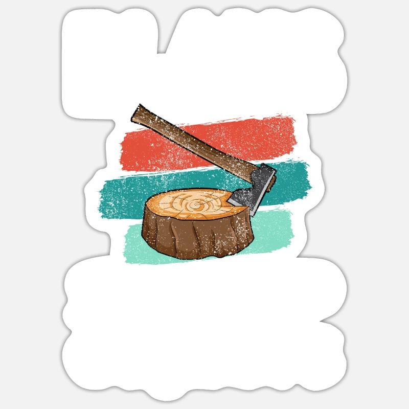 Lancer une hache - Sticker taille S (10 x 10 cm) - blanc mat